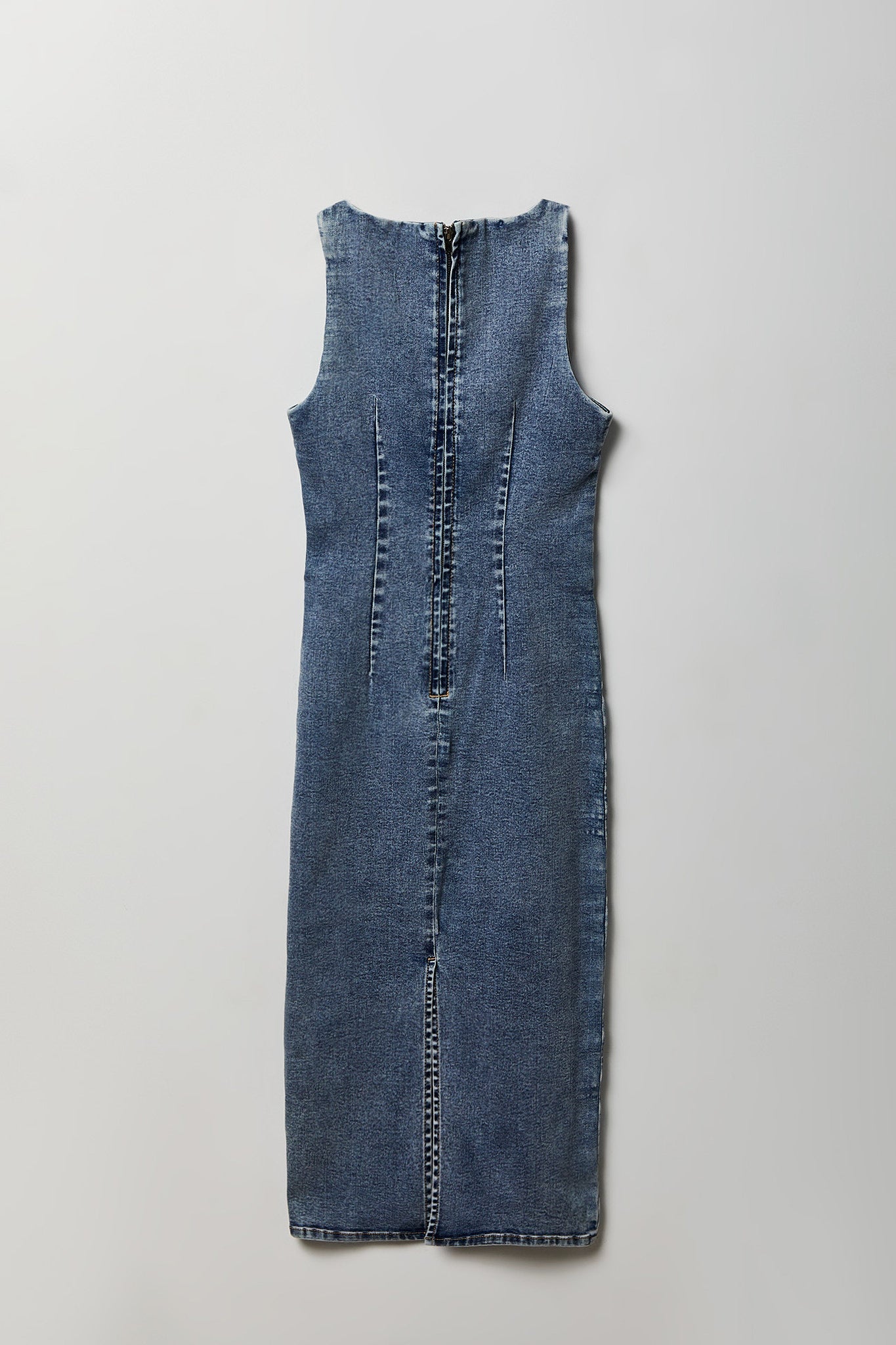 Denim Square Neck Maxi Dress
