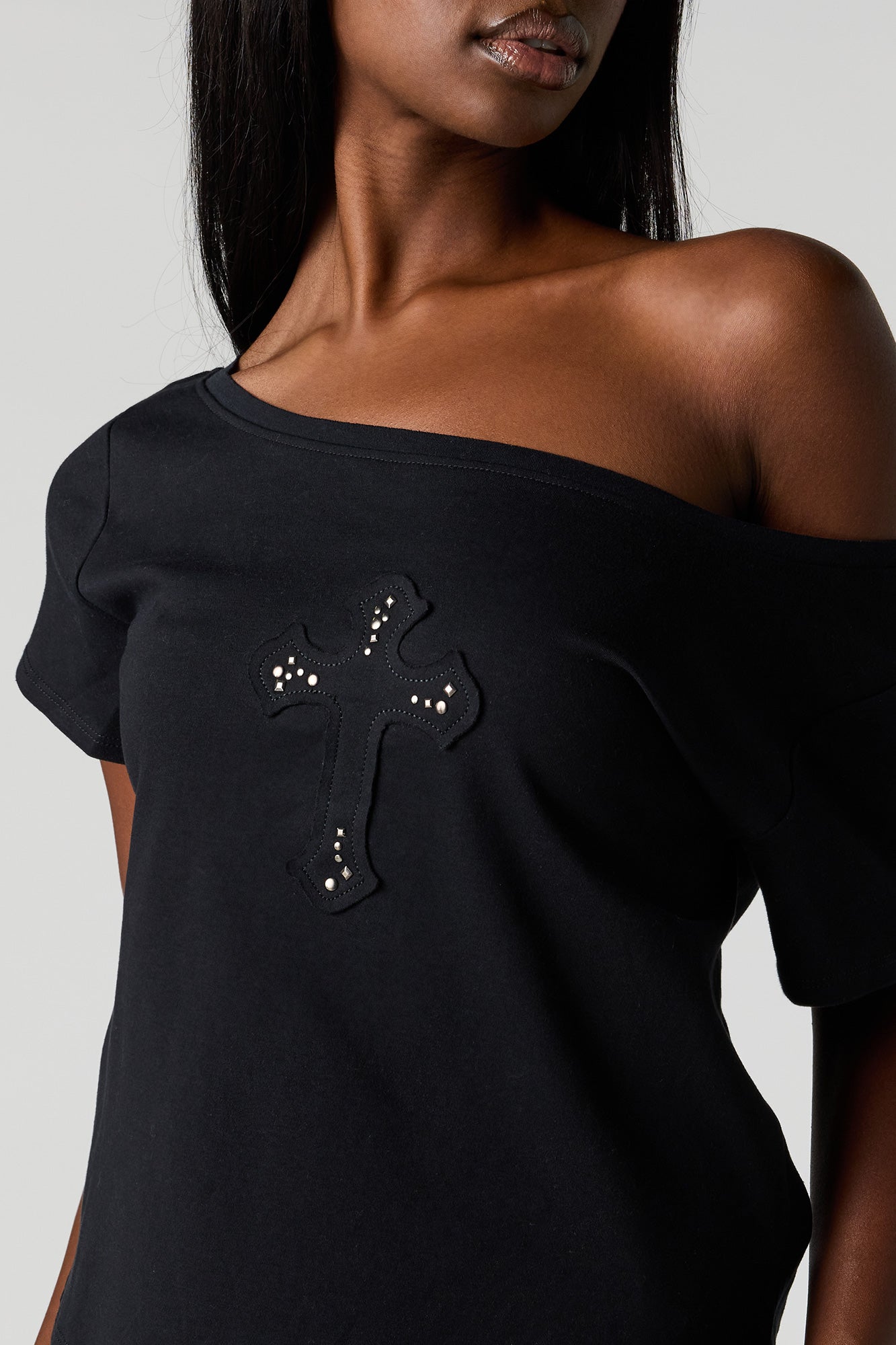 Off Shoulder Graphic T-Shirt