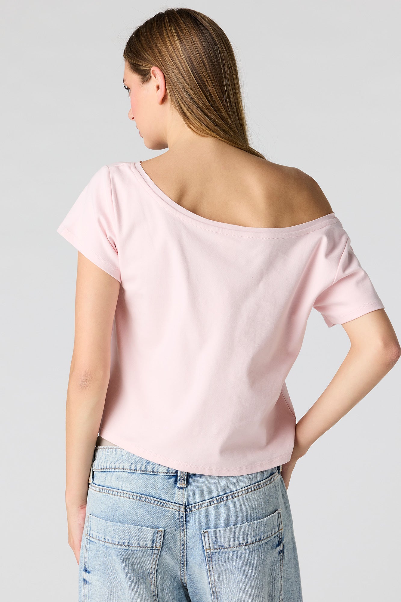 Off Shoulder Graphic T-Shirt
