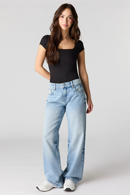 Contour Ribbed Square Neck Bodysuit