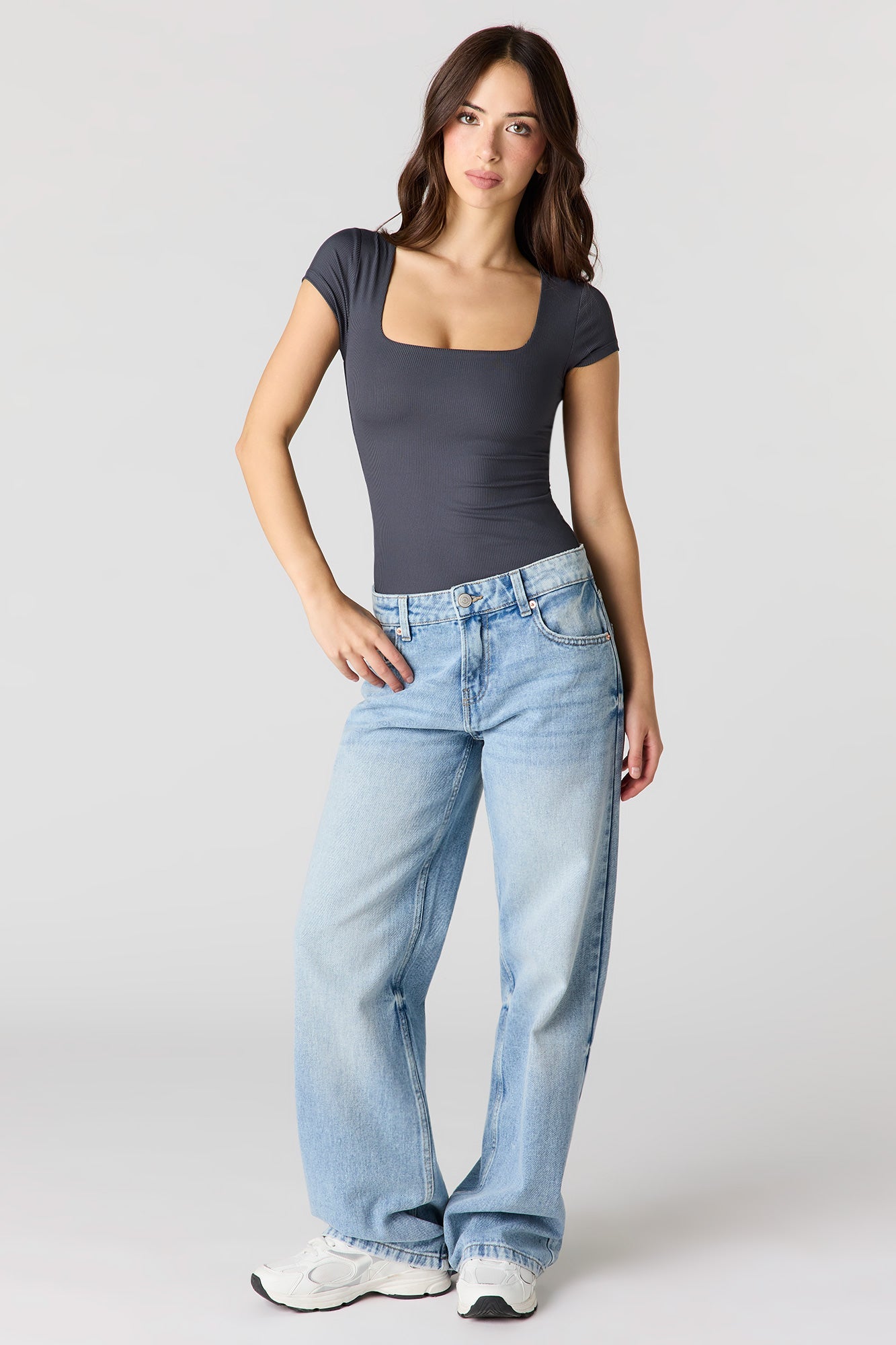 Contour Ribbed Square Neck Bodysuit
