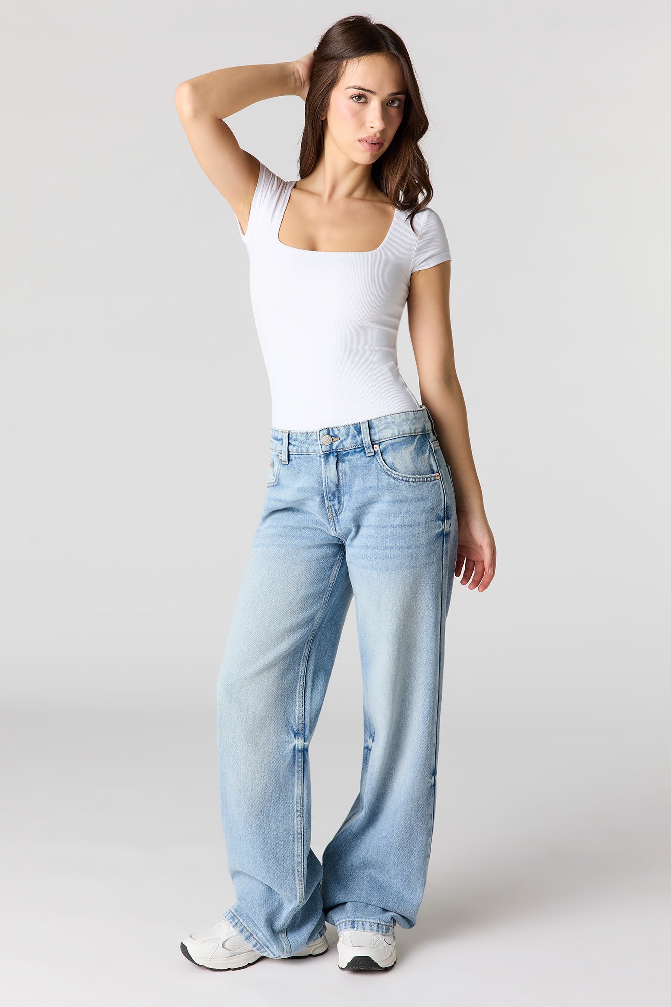 Contour Ribbed Square Neck Bodysuit
