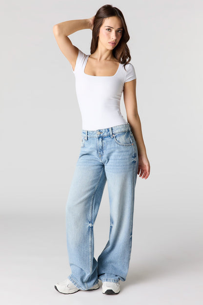 Contour Ribbed Square Neck Bodysuit