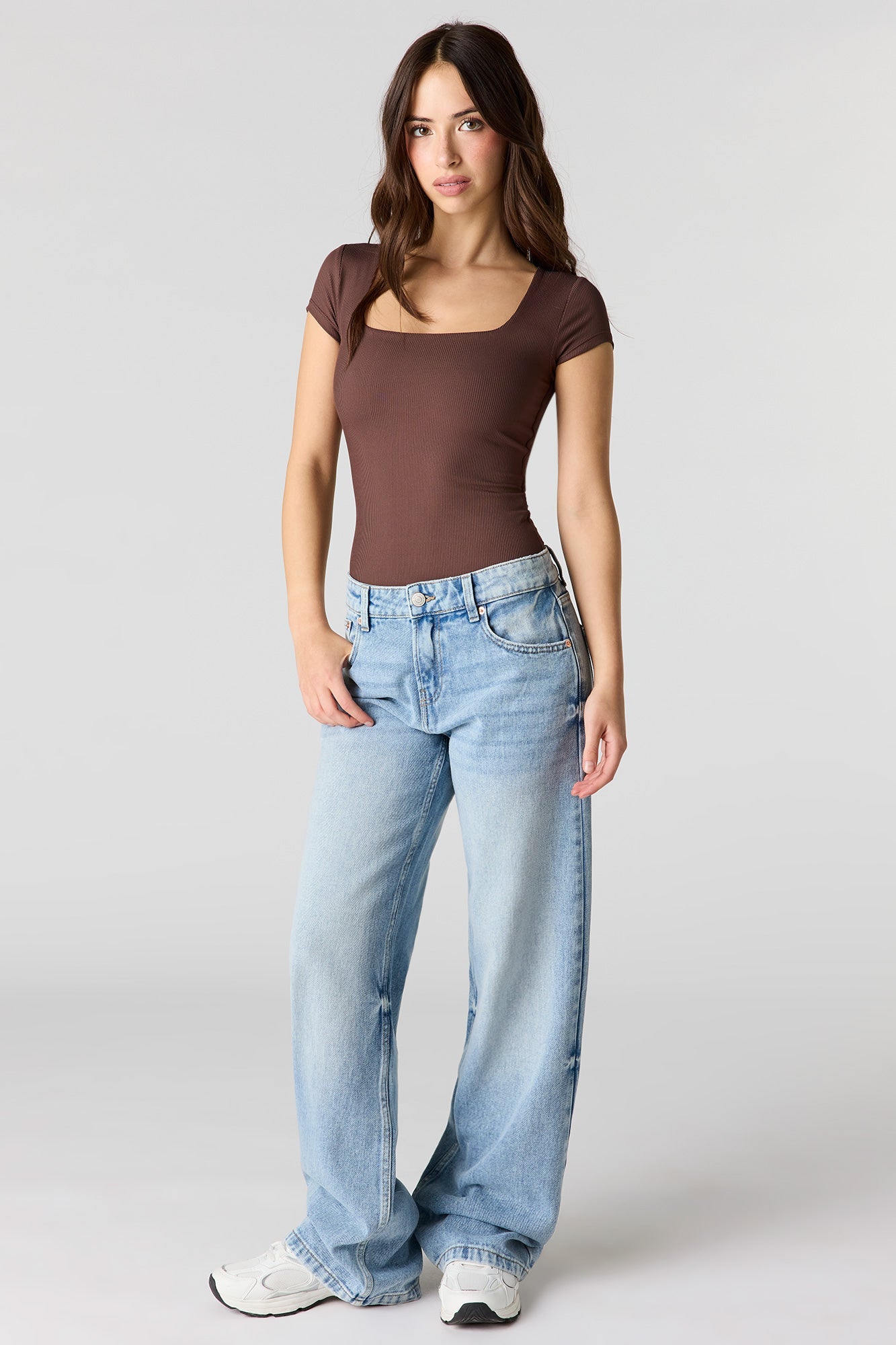 Contour Ribbed Square Neck Bodysuit