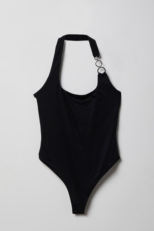Luxe Heavy Contour O-Ring Halter Bodysuit