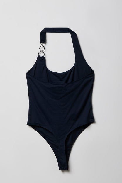 Luxe Heavy Contour O-Ring Halter Bodysuit