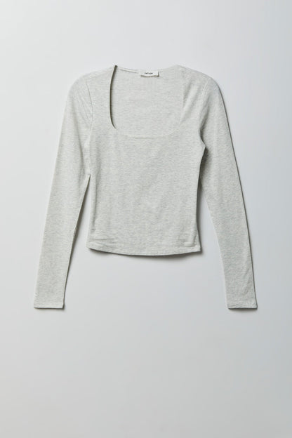 Soft Contour Square Neck Long Sleeve Top