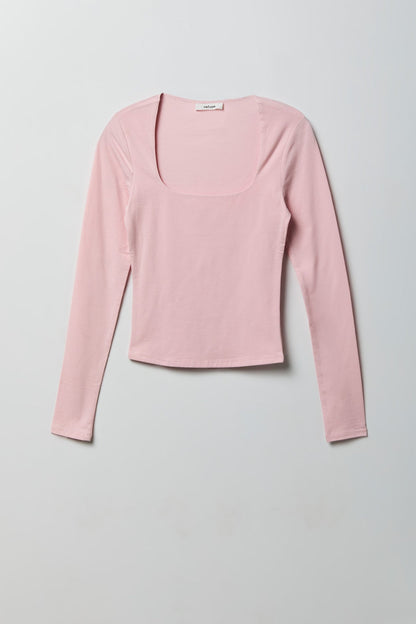 Soft Contour Square Neck Long Sleeve Top