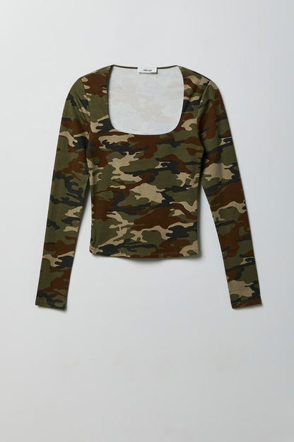 Soft Contour Square Neck Long Sleeve Top