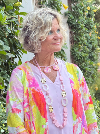 Pink Pearl Shell  Necklace