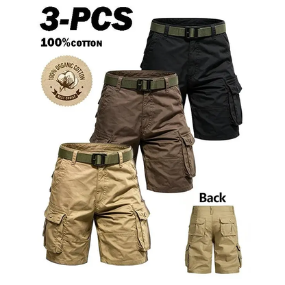 🔥 Men’s Lightweight Cargo Shorts – Utility Pockets & Included Belt