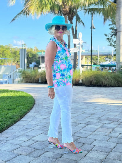 SEASHELL BEACH SLEEVELESS RUFFLE