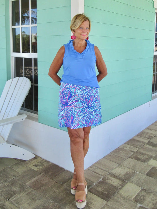 PERIWINKLE RUFFLE TOP