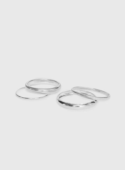 Dapperton Bangle Set Silver