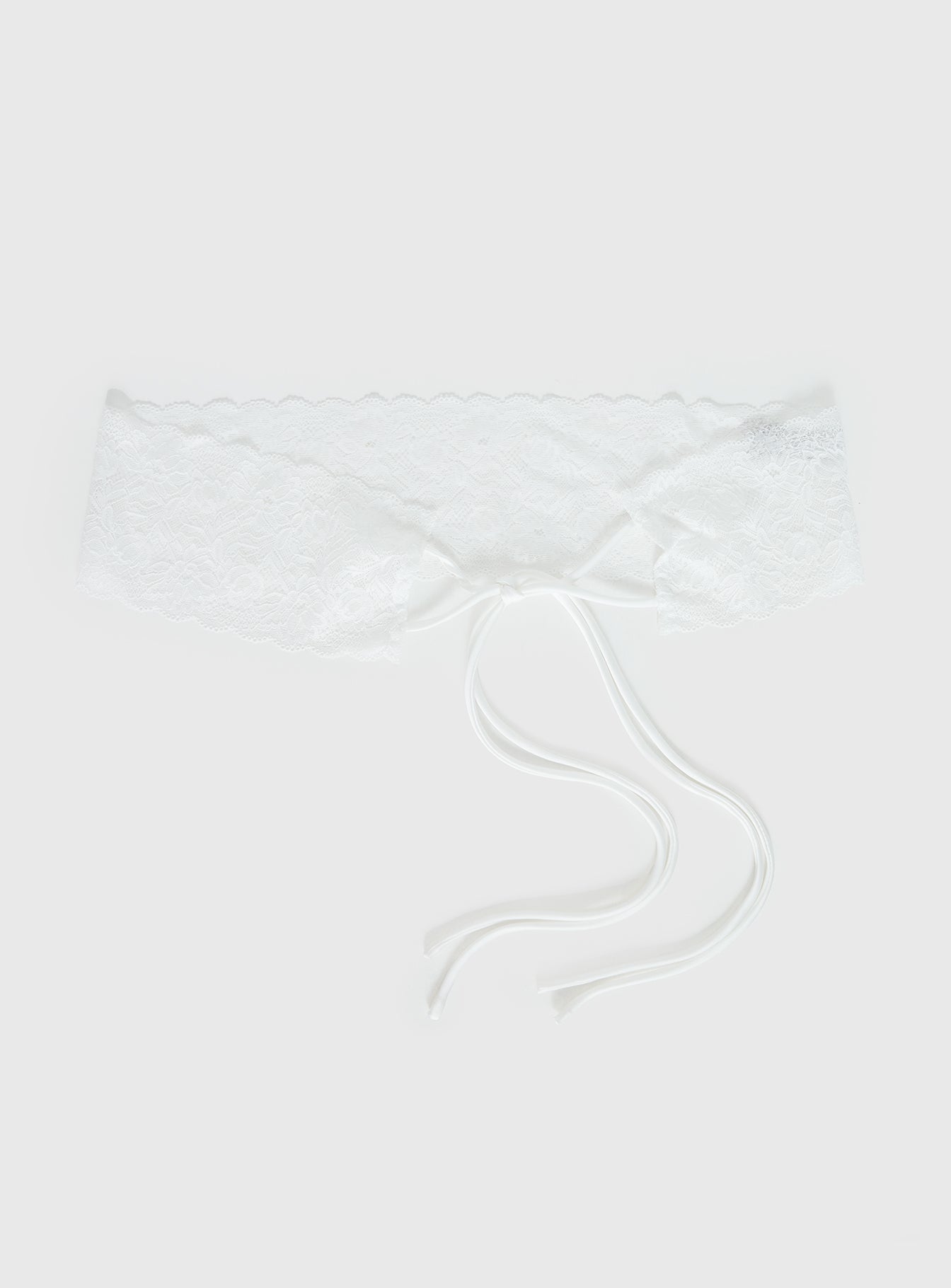 Spin The Bottle Lace Belt White