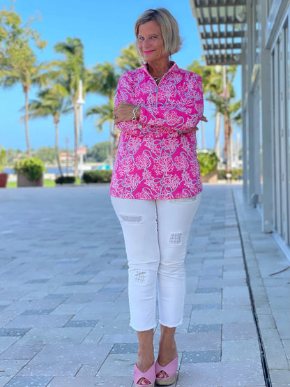 PINK LANE ZIPPER TOP