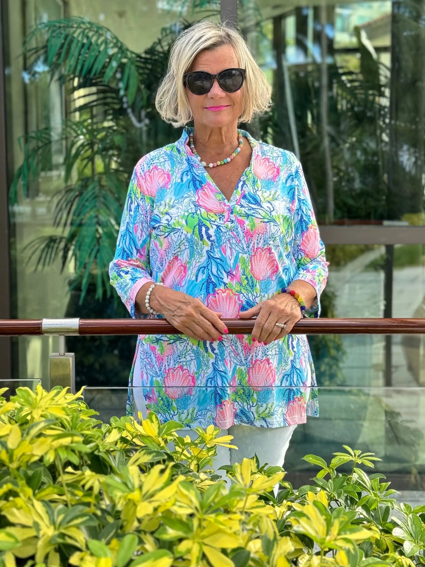 SEASHELL PINK AND BLUE TUNIC