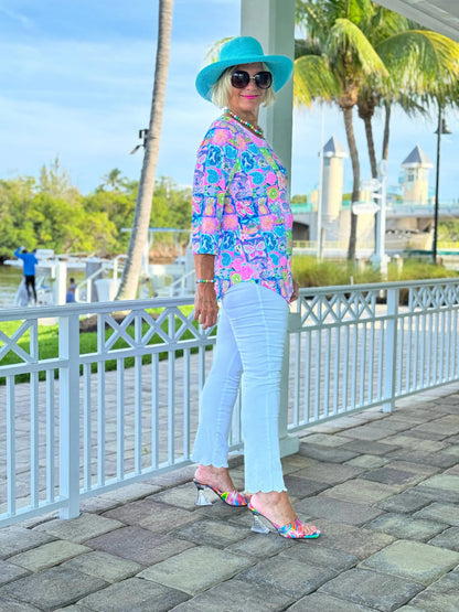 SANDY BEACH COLOR ASYMMETRICAL TOP