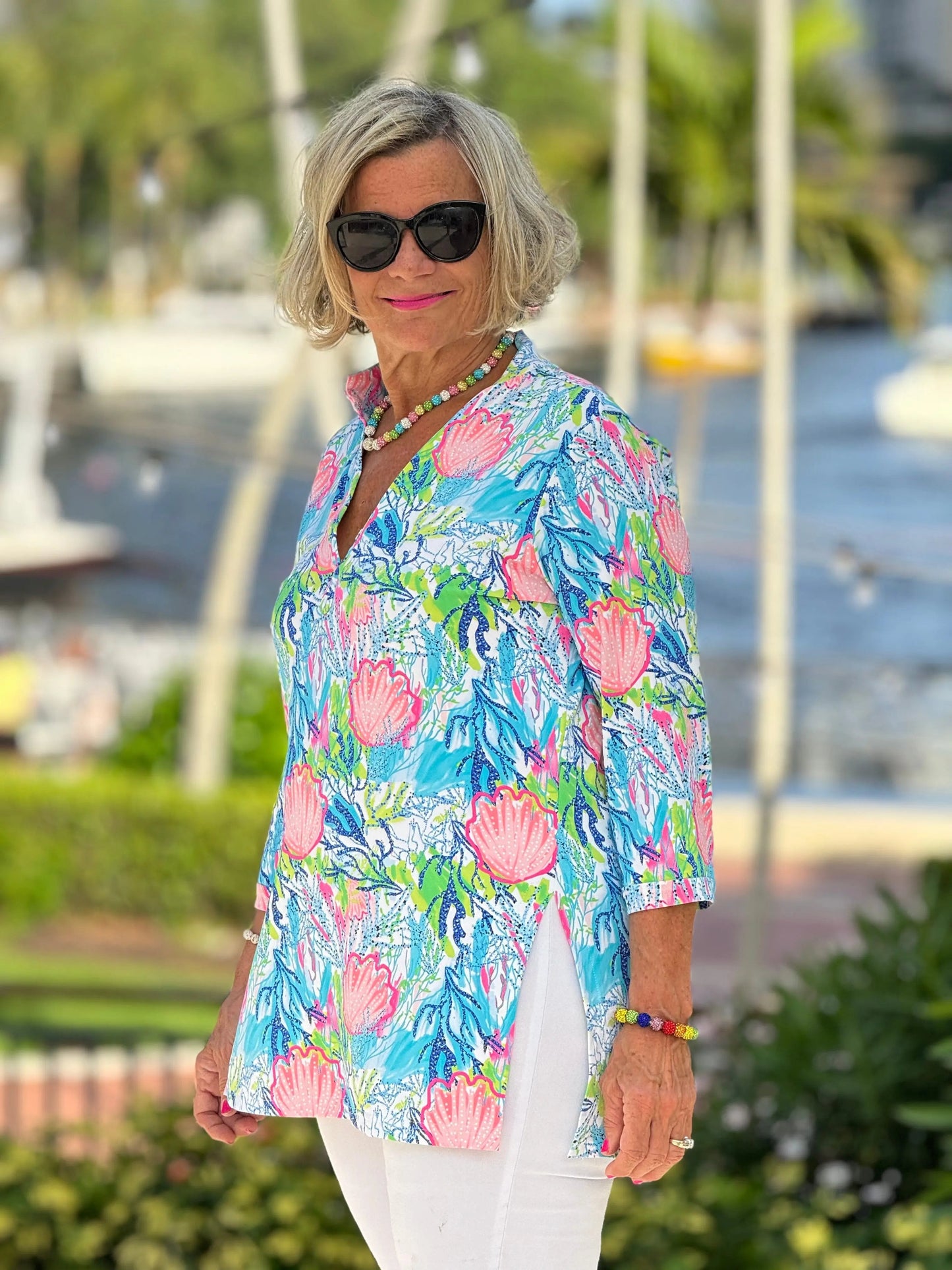 SEASHELL PINK AND BLUE TUNIC