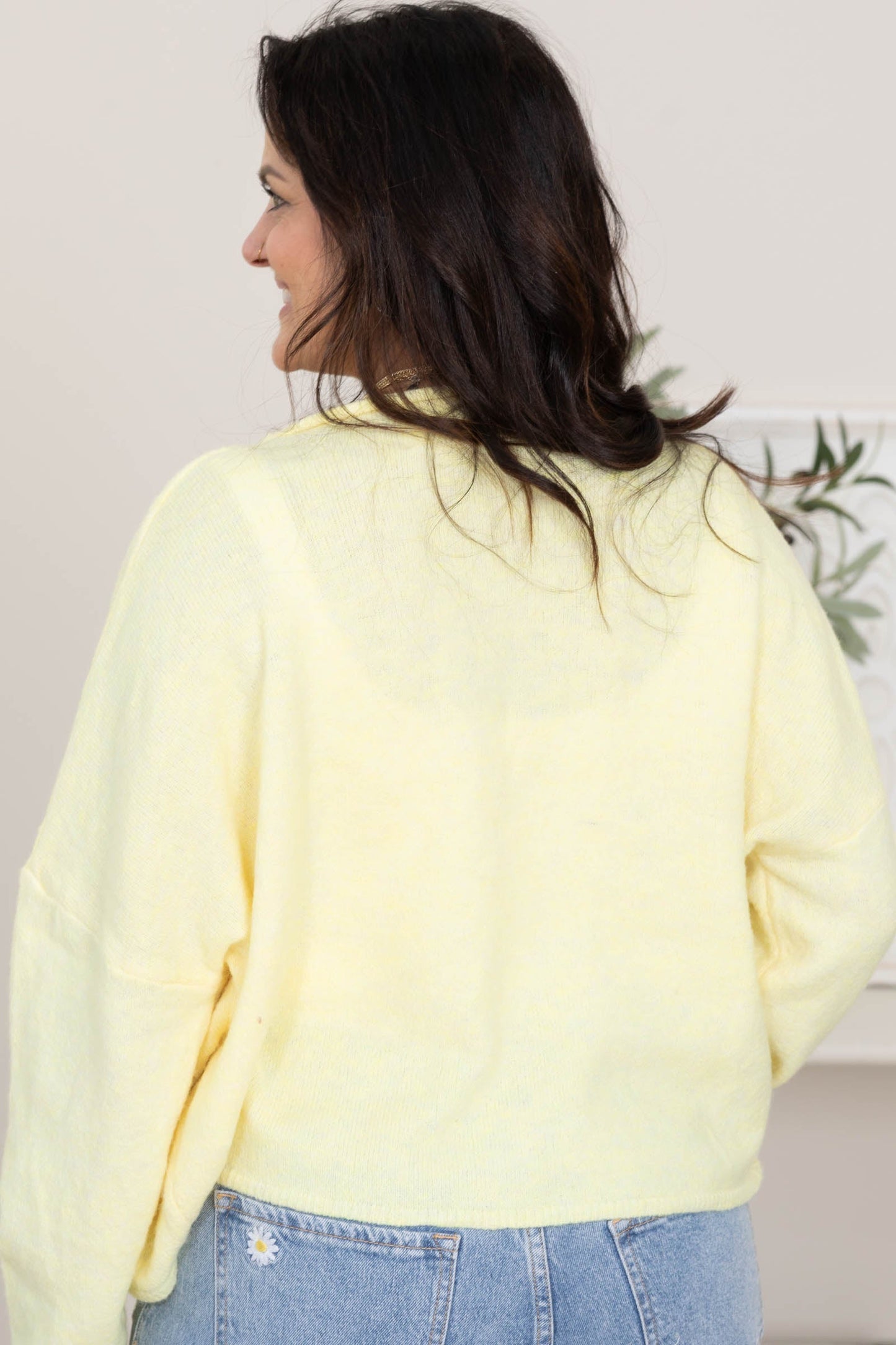 Butter Yellow Lightweight Button Knit Cardigan