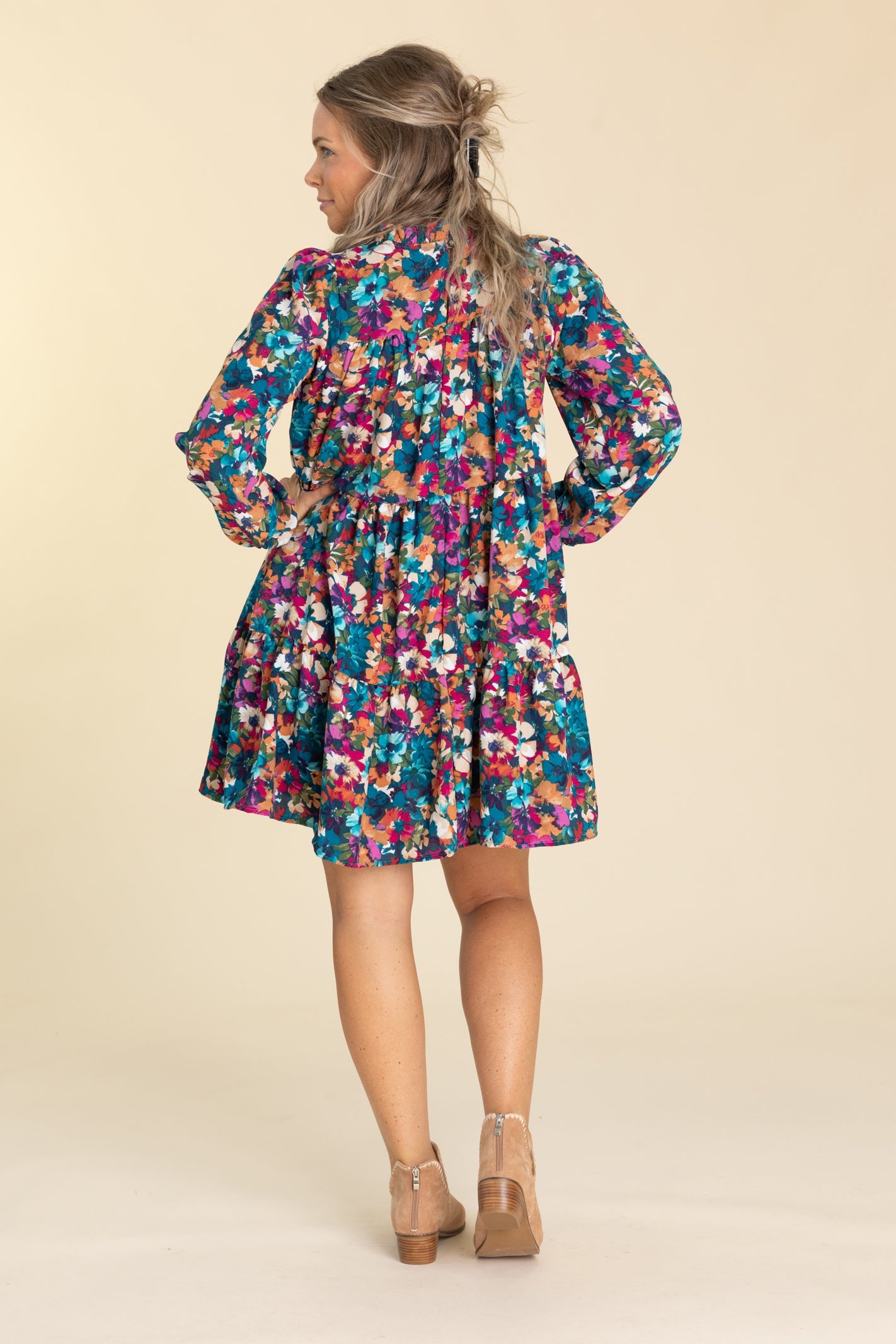 Copper Tie Shoulder Maxi Smocked Dress