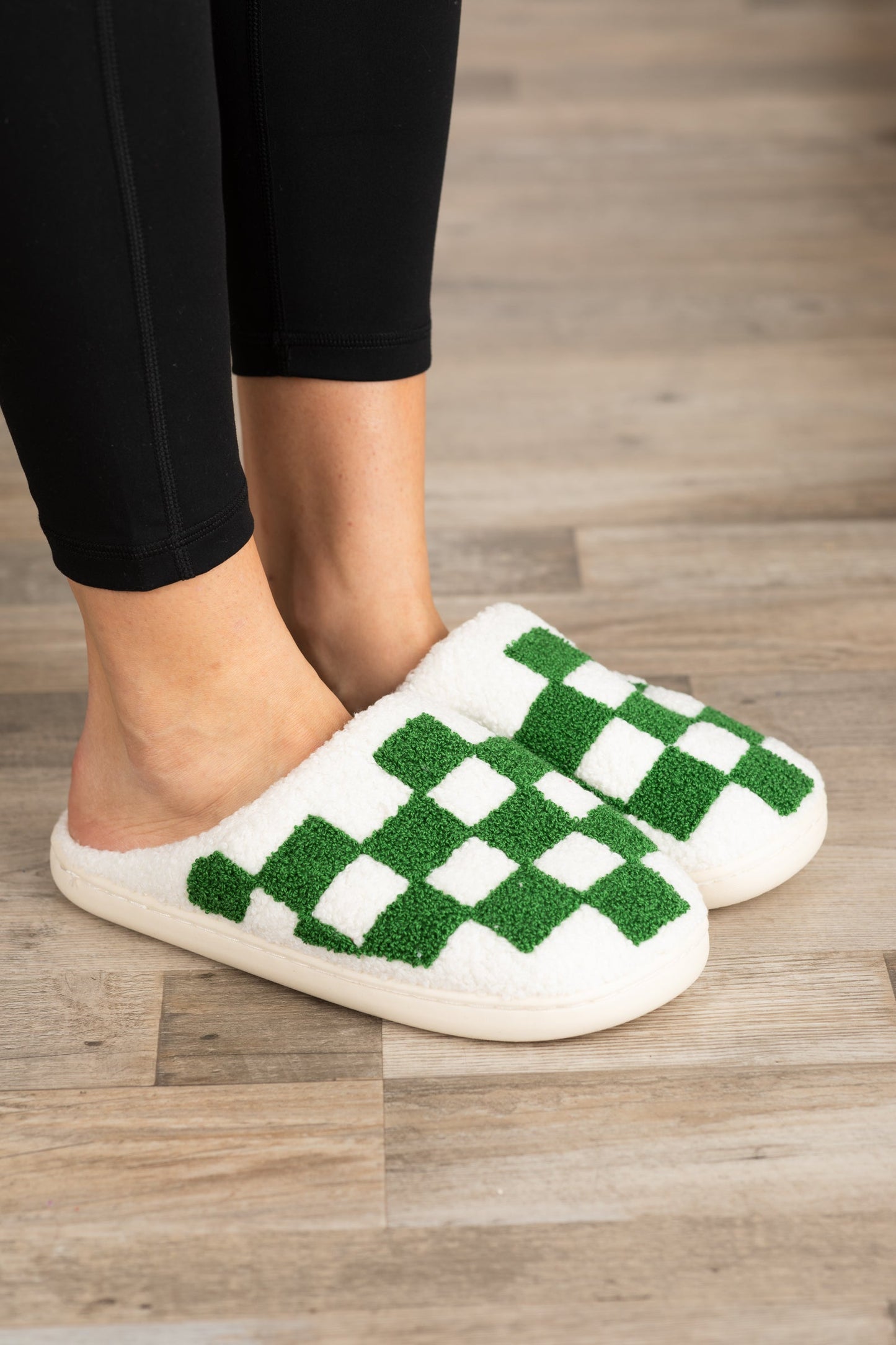 Checkerboard Soft Fuzzy Slippers