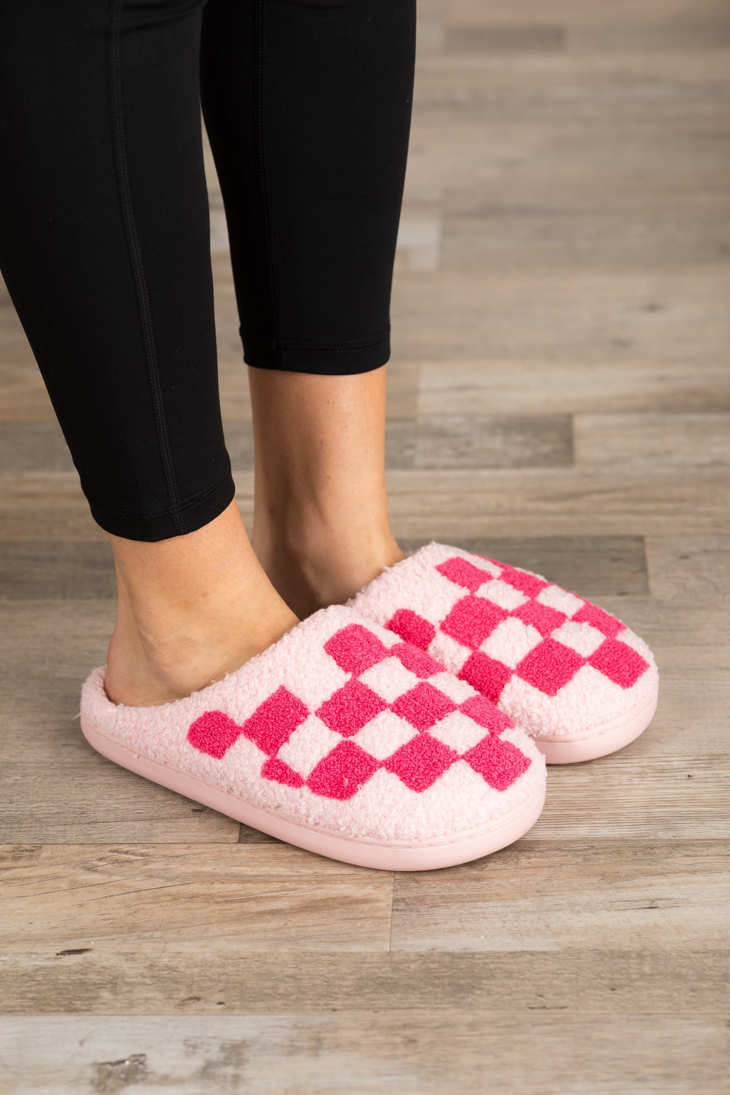 Checkerboard Soft Fuzzy Slippers
