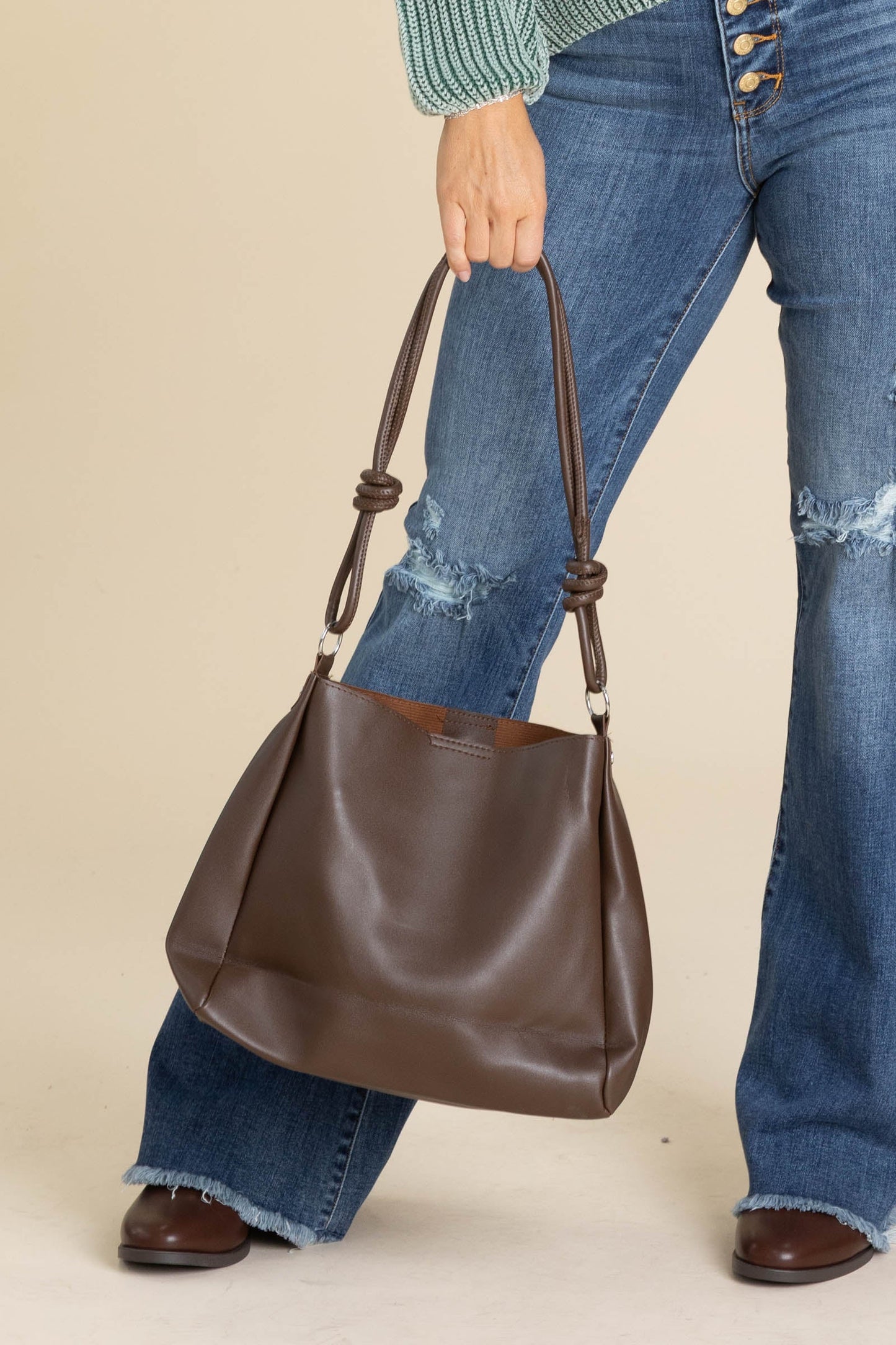 Brown Shoulder Tote Bag