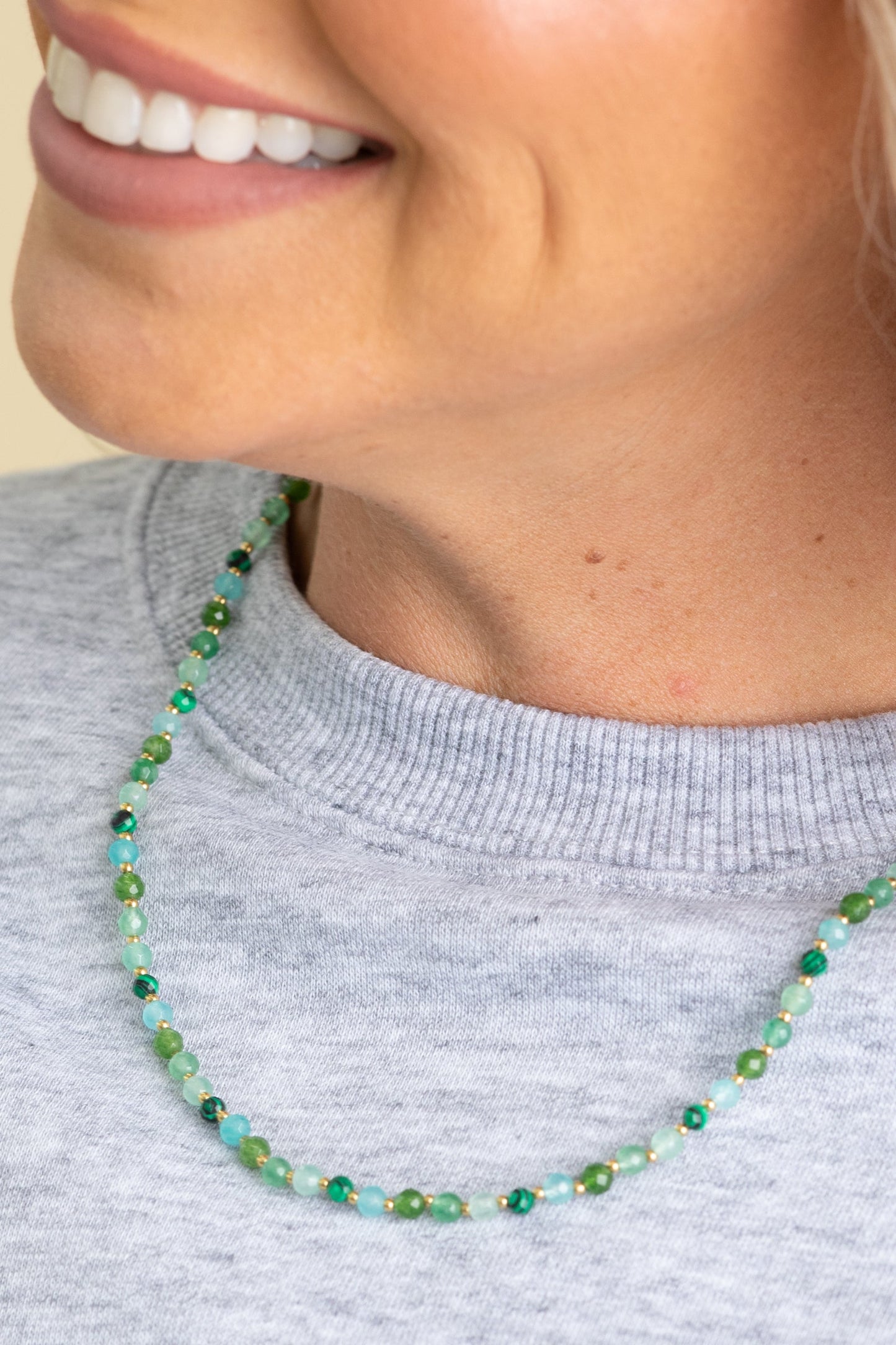 Candy Bead Dainty Gemstone Necklace