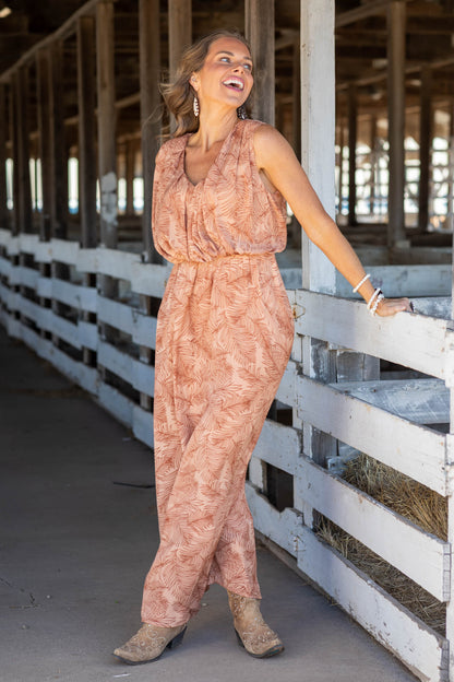 Cinnamon Printed Sleeveless Maxi Dress