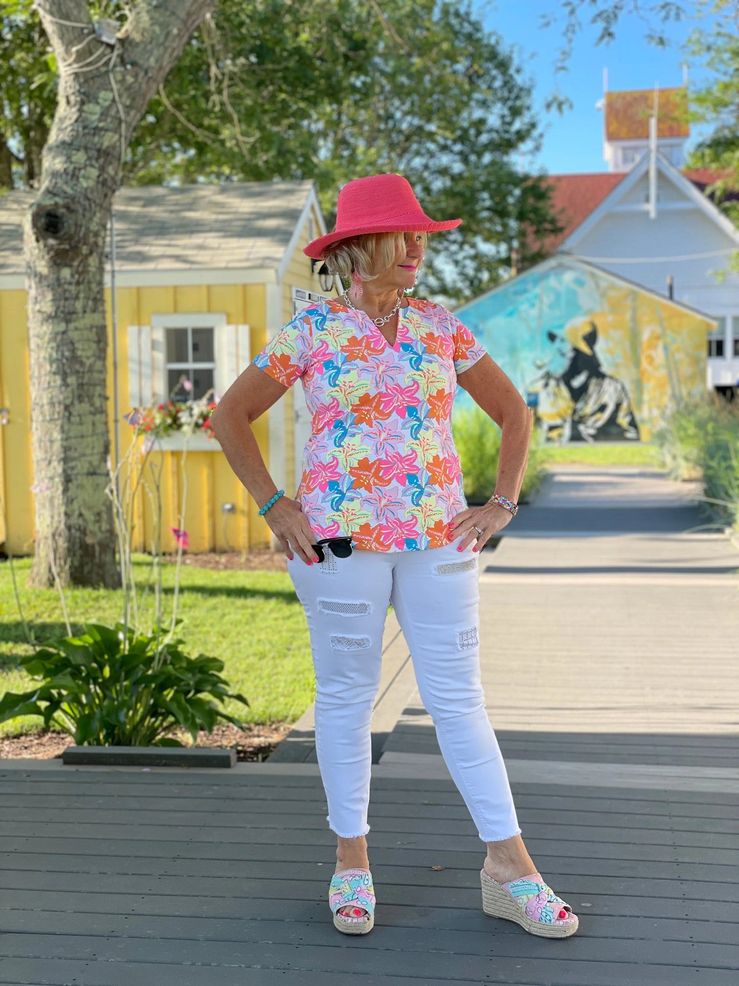 PALM BEACH GARDEN SHORT SLEEVE TOP