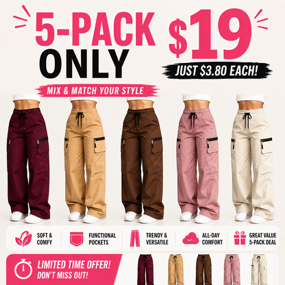Women’s Lightweight Cargo Pants – Relaxed Fit with Multiple Utility Pockets