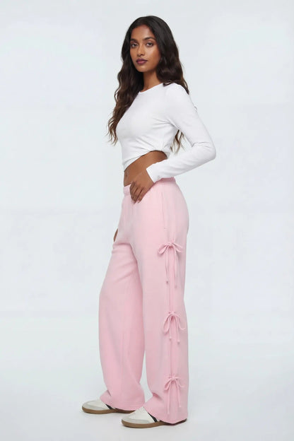 Wide Leg Sweatpant with Bows