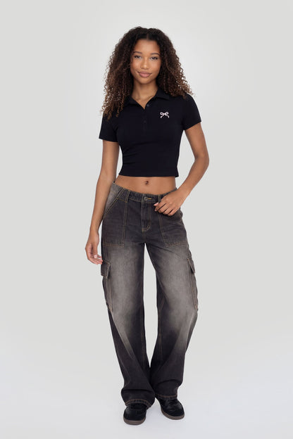 Cropped Polo Shirt