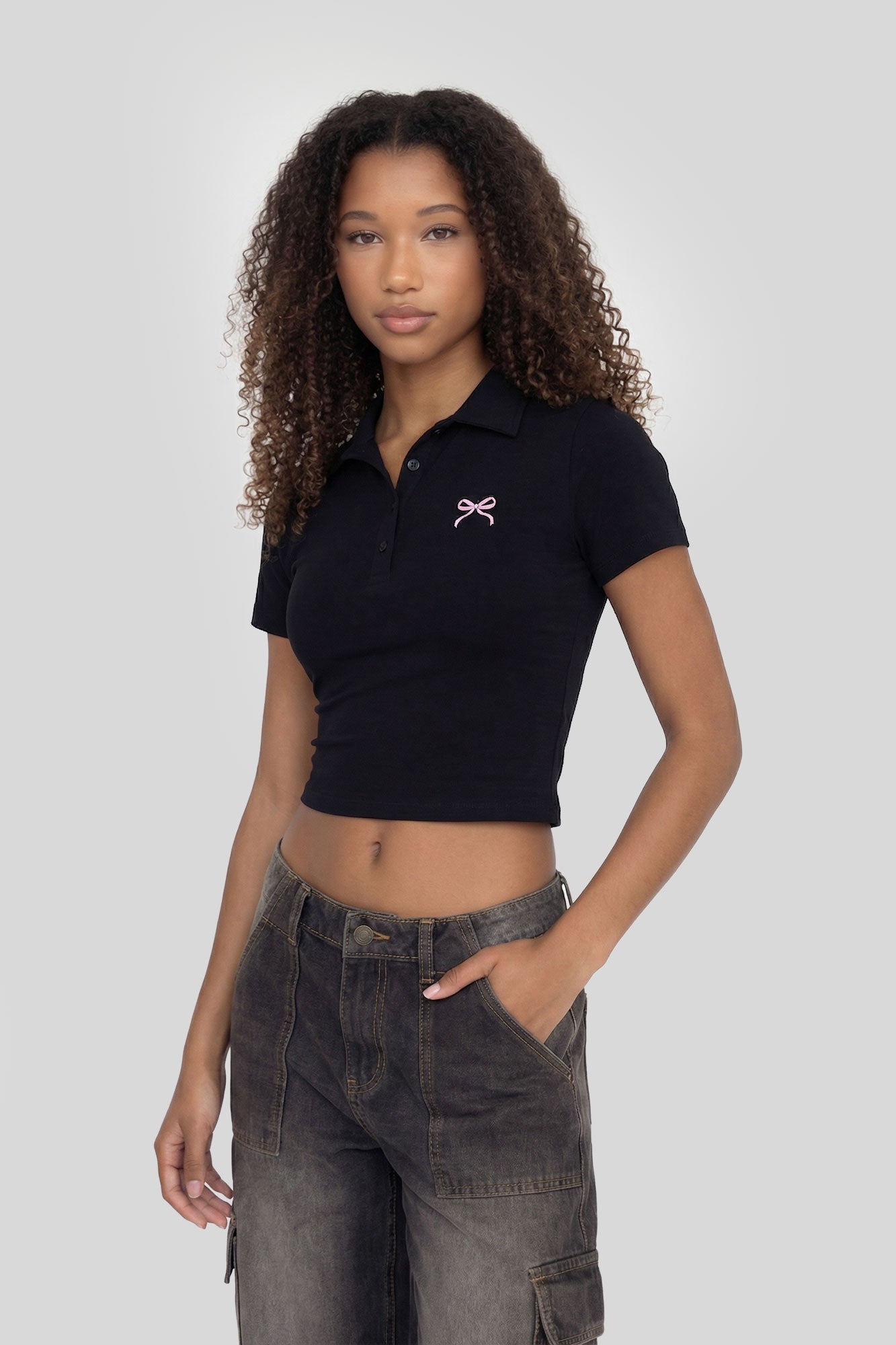 Cropped Polo Shirt