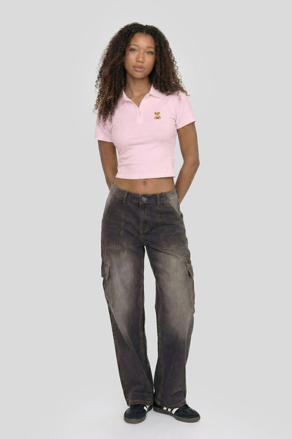 Cropped Polo Shirt