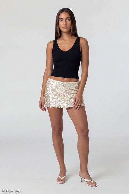 Sequin Mini Skort