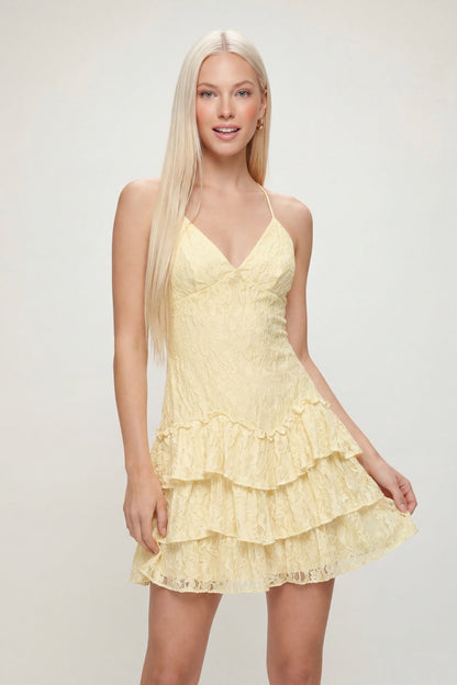Lace Tiered Mini Dress