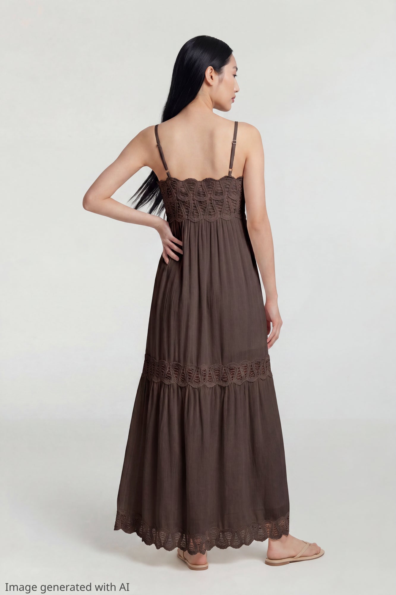 Crochet Trim Maxi Dress