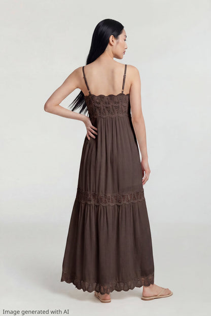 Crochet Trim Maxi Dress