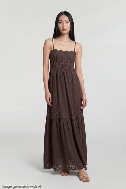 Crochet Trim Maxi Dress