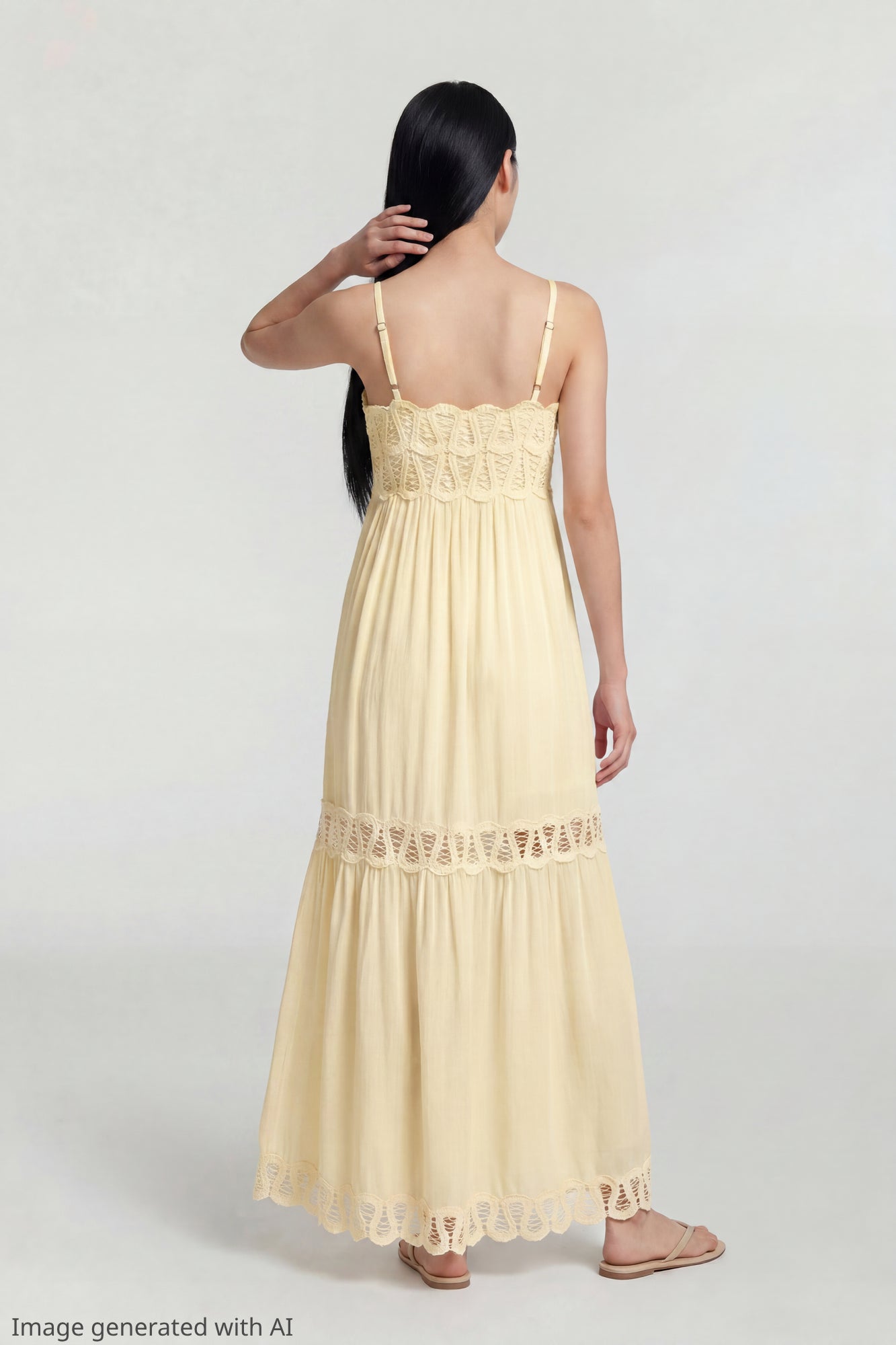 Crochet Trim Maxi Dress