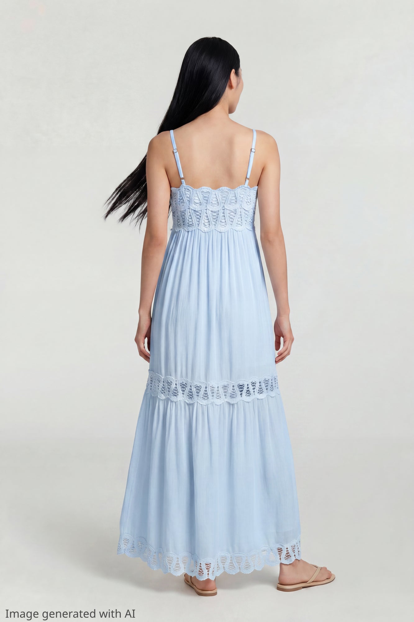 Crochet Trim Maxi Dress