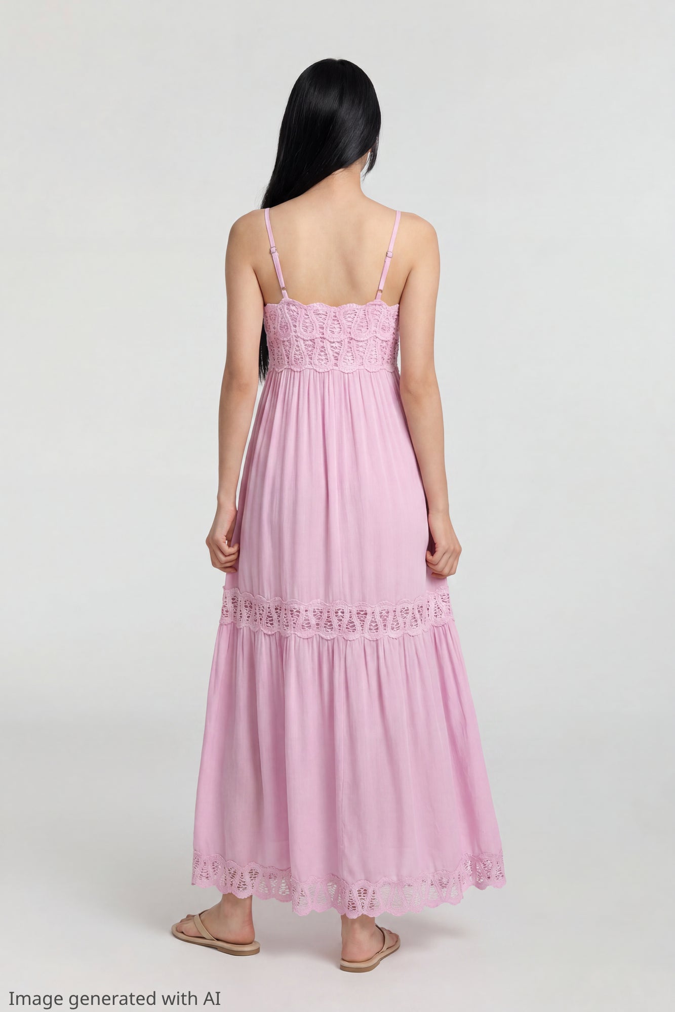Crochet Trim Maxi Dress