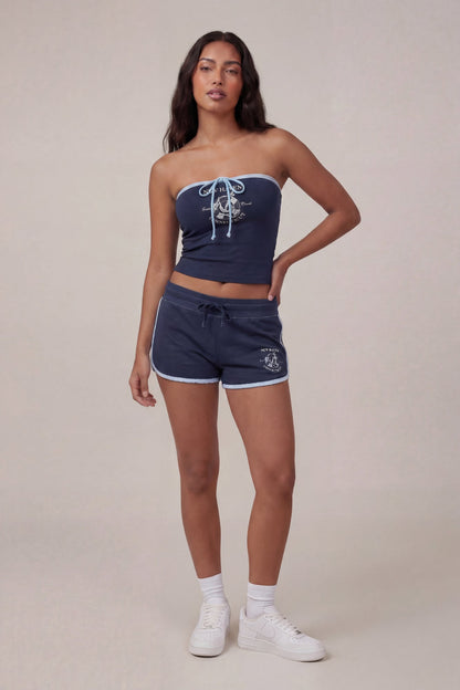 Graphic Drawstring Dolphin Short