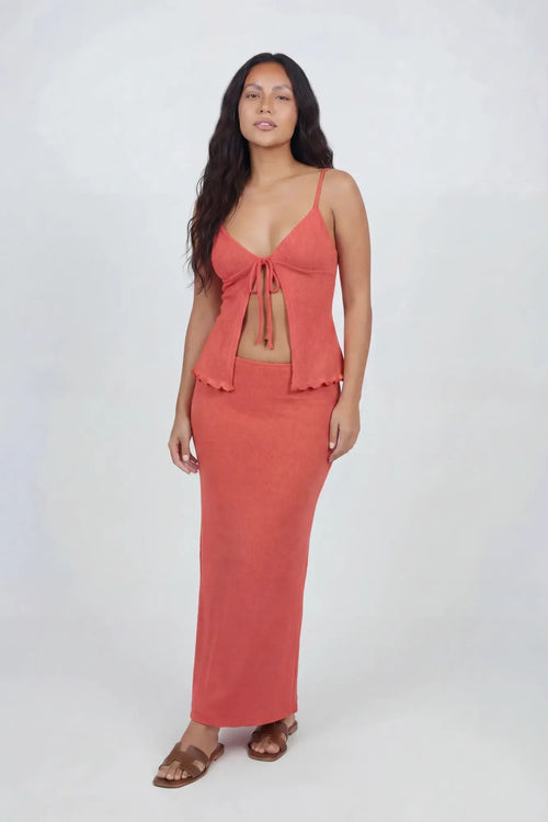 Knit Flyaway Tank & Maxi Skirt Set