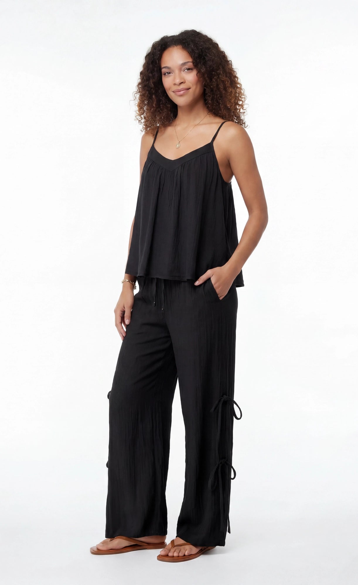 Gauze Tank & Pant with Bow Set
