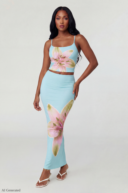 Floral Tank & Maxi Skirt Set