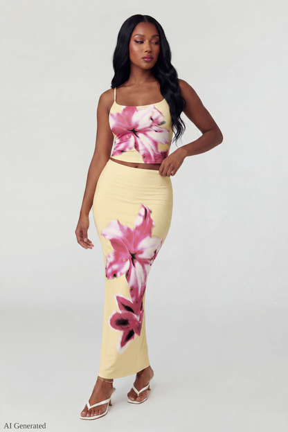 Floral Tank & Maxi Skirt Set