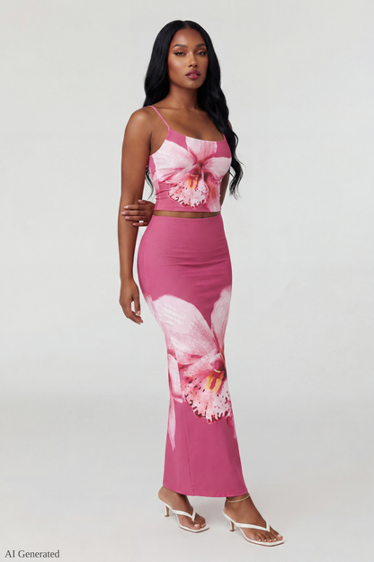 Floral Tank & Maxi Skirt Set